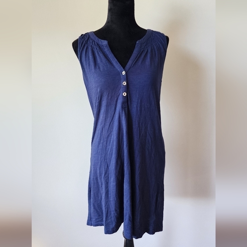 Lilly Pulitzer Gold Button Dress Navy Women's Size S.